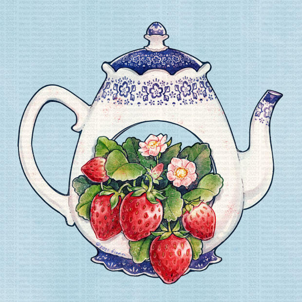 Strawberry tea pot, 2021.
