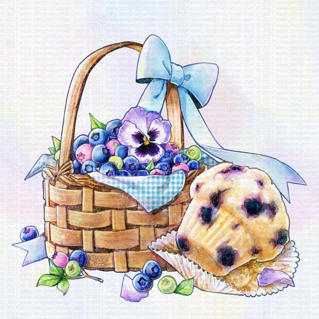 Blueberry Breakfast Muffin &amp; Basket, 2021