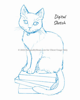 Cleaned up digital sketch, representative of what the final illustration will be like.