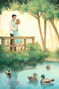 Commissioned art for a wedding invite