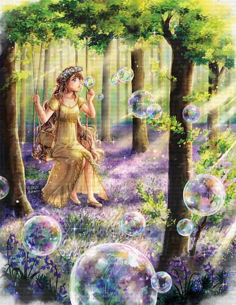 Original - redraw of an artwork from 2010, inspired by Hallerbos forest. 2021