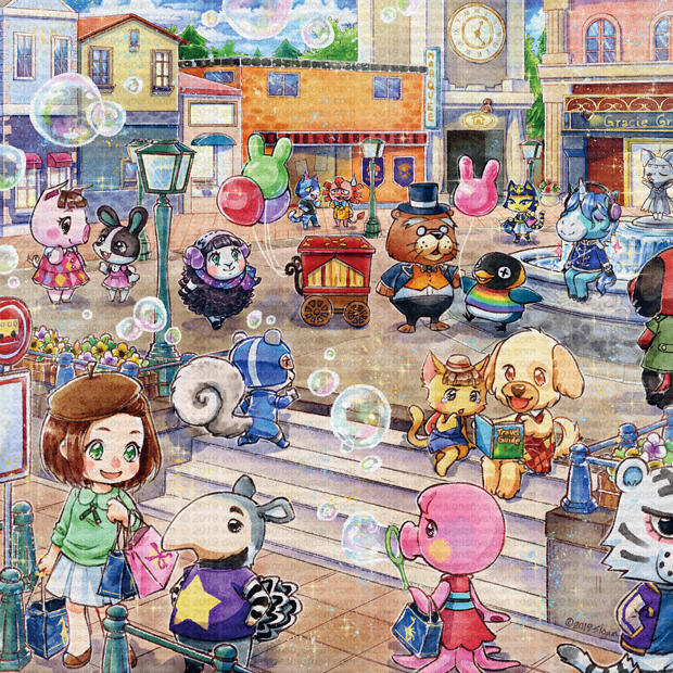 Fan art - for an Animal Crossing zine that never went to print. I drew the city from Animal Crossing City Folk (my first animal crossing game). 2019