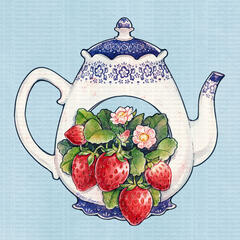 Original: Strawberry tea pot. 2021.